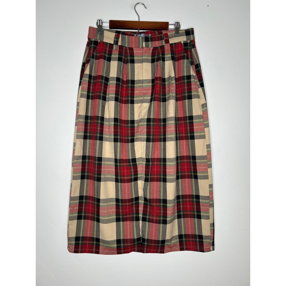Urban Outfitters Tartan Plaid Midi Skirt Size 8 Office Holiday Party Modest